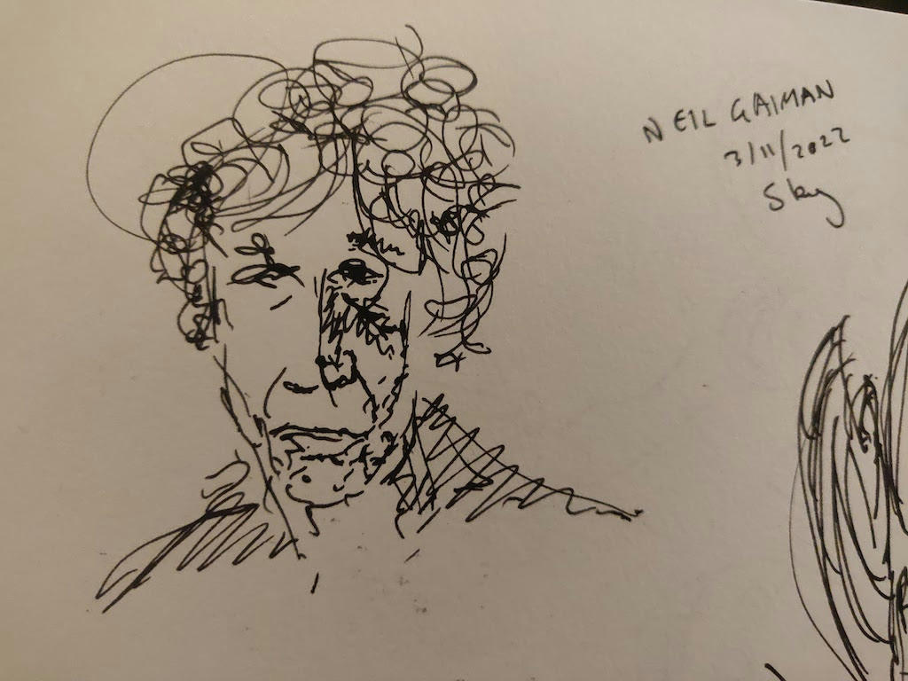 Sketch of Neil Gaiman